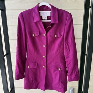 VTG Escada Margaretha Ley women's Blazer Luxury Jacket Size 36 Cashmere Silk